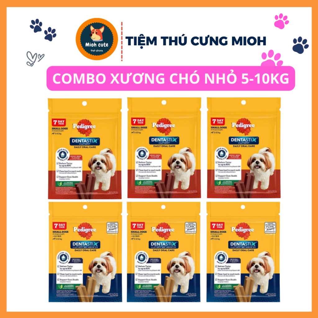 Combo Bánh xương Pedigree - Xương gặm sạch răng cho chó nhỏ 5-10kg