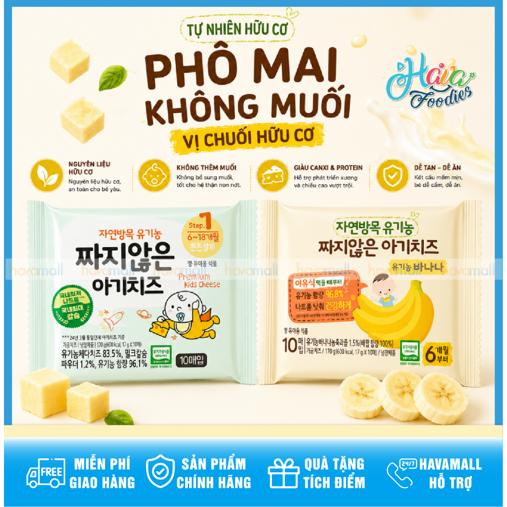 Phô Mai Hữu Cơ Denmark Tách Muối Cho Bé (10 Miếng) – Denmark Organic Baby Cheese Slices