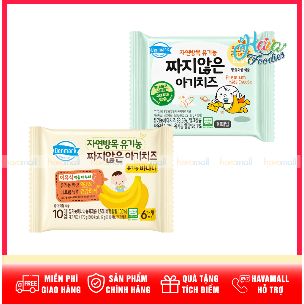 Phô Mai Tách Muối Organic Denmark Cho Bé Ăn Dặm 10 Miếng – Denmark Organic Premium Cheese