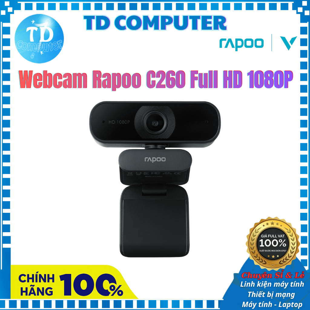 Webcam Rapoo C260 Full HD 1080P - Hàng chính hãng