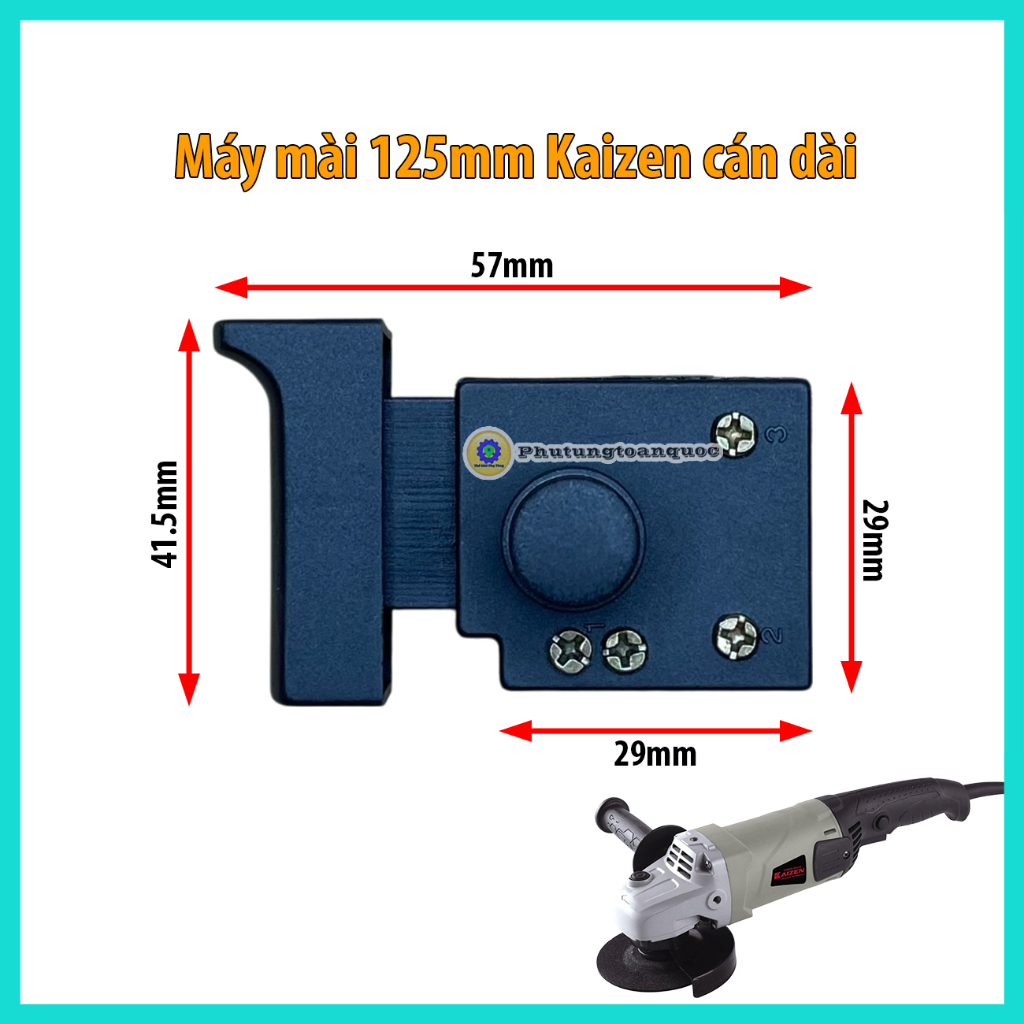 Công Tắc Máy Mài 125mm KAIZEN, Sử Dụng Chung Các Model Máy Tay Nắm Cán Dài KAIZEN