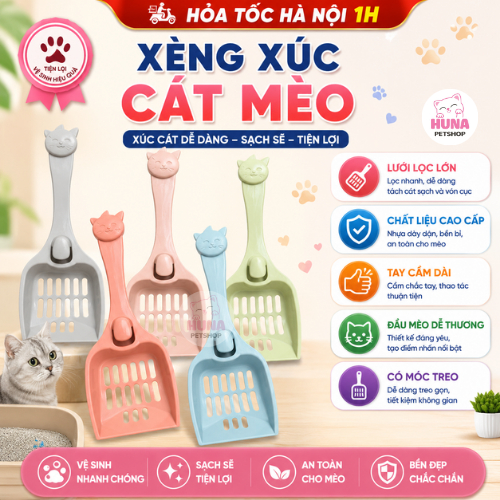 Xẻng xúc cát mèo siêu rẻ phù hợp nhiều loại cát mèo - Huna