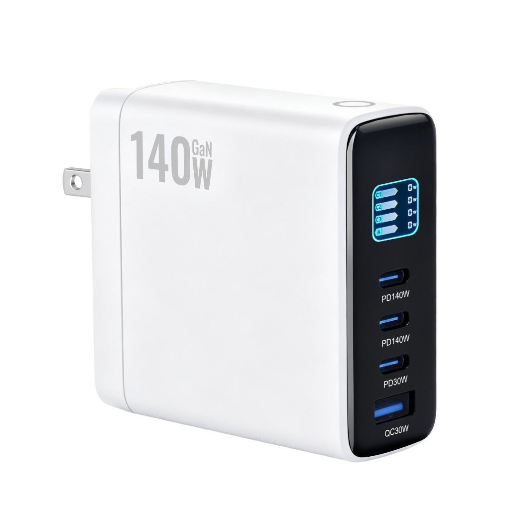 Củ sạc nhanh Vibonet 140W Công Nghệ GaN 4 Cổng Màn hình cảm ứng | Chính hãng VB-A140