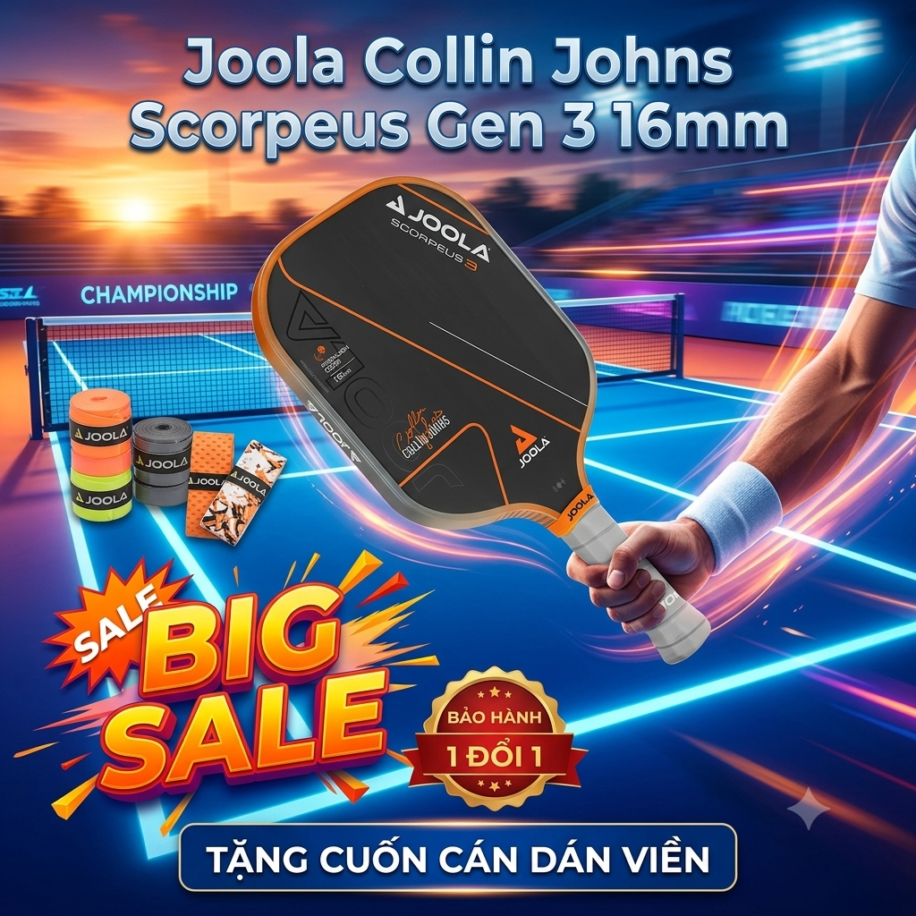 Vợt Pickleball Joola Collin Johns Scorpeus Gen 3 16mm