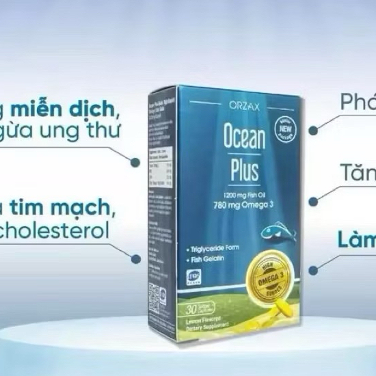 Ocean Plus Omega-3 Tinh Khiết Đậm Đặc ORZAX Nhập Khẩu Châu Âu Giúp Hỗ Trợ Não Bộ, Mắt, Tim Mạch 30 V