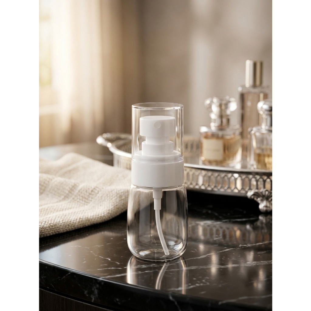 Combo 3 lọ xịt phun sương 30ml trong suốt nắp trắng, chai nhựa cao cấp chiết mỹ phẩm sang trọng SAM 