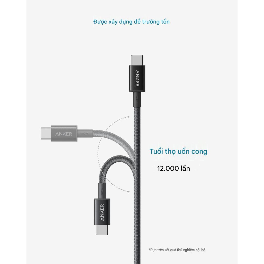 Cáp Sạc Nhanh Anker 100W A8756 A8757 C to C  Chip e-Marker Truyền Data 480Mbps - Bảo Hành 18 Tháng | BigBuy360 - bigbuy360.vn