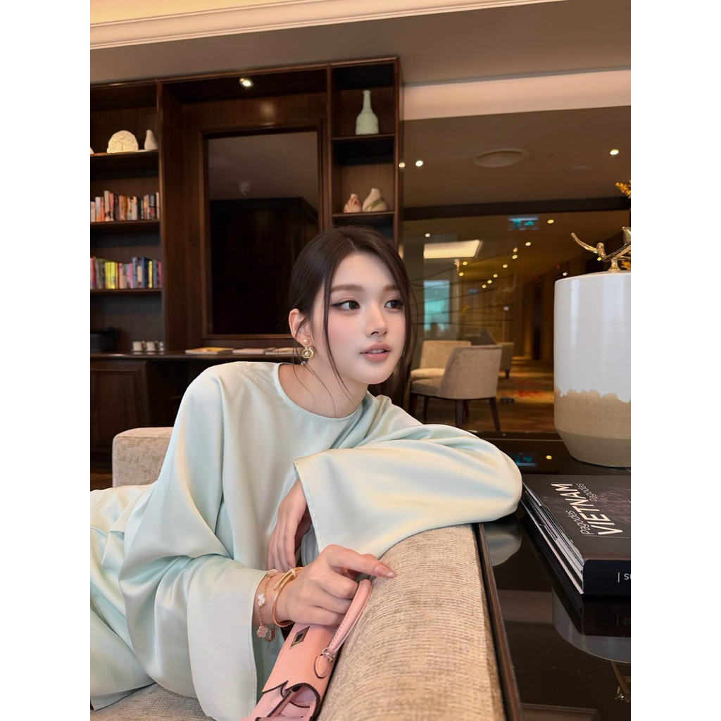(BIGSIZE) VN128 SET ÁO LỤA SANG CHẢNH BASIC QUÝ PHÁI PHỐI CHÂN VÁY CHỮ A NHẸ NHÀNG BY CARROTSHOP | BigBuy360 - bigbuy360.vn