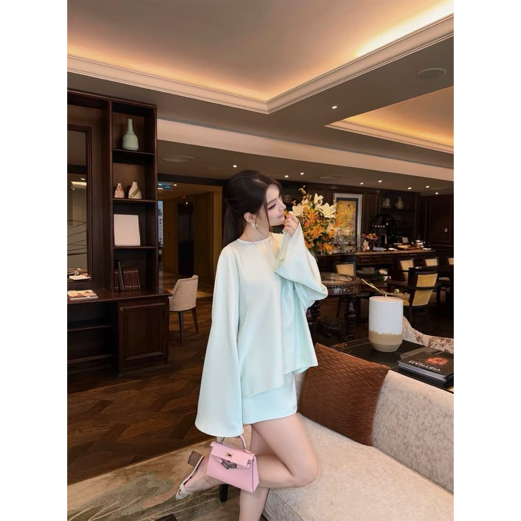 (BIGSIZE) VN128 SET ÁO LỤA SANG CHẢNH BASIC QUÝ PHÁI PHỐI CHÂN VÁY CHỮ A NHẸ NHÀNG BY CARROTSHOP | BigBuy360 - bigbuy360.vn