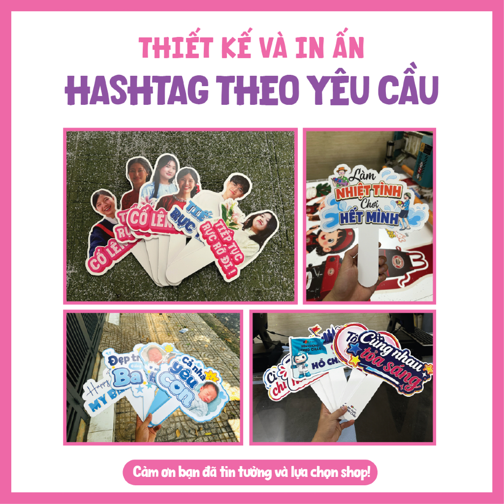 Hashtag Cầm Tay In Theo Yêu Cầu | Bảng Cầm Tay Sự Kiện, Sinh Nhật, Cưới, Team Building