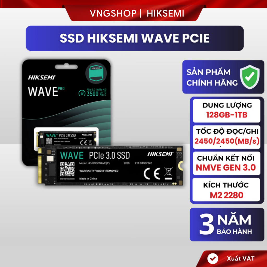 Ổ cứng SSD HIKSEMI M.2 NVME PCIe Gen 3x4 Tốc độ 2450MB/s cho Máy Main