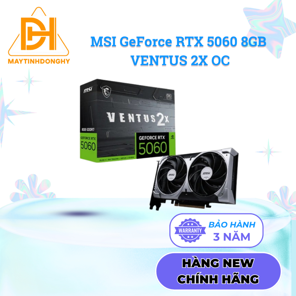 VGA CARD MÀN HÌNH MSI GeForce RTX 5060 VENTUS 8GB - NEW BẢO HÀNH 36 THÁNG