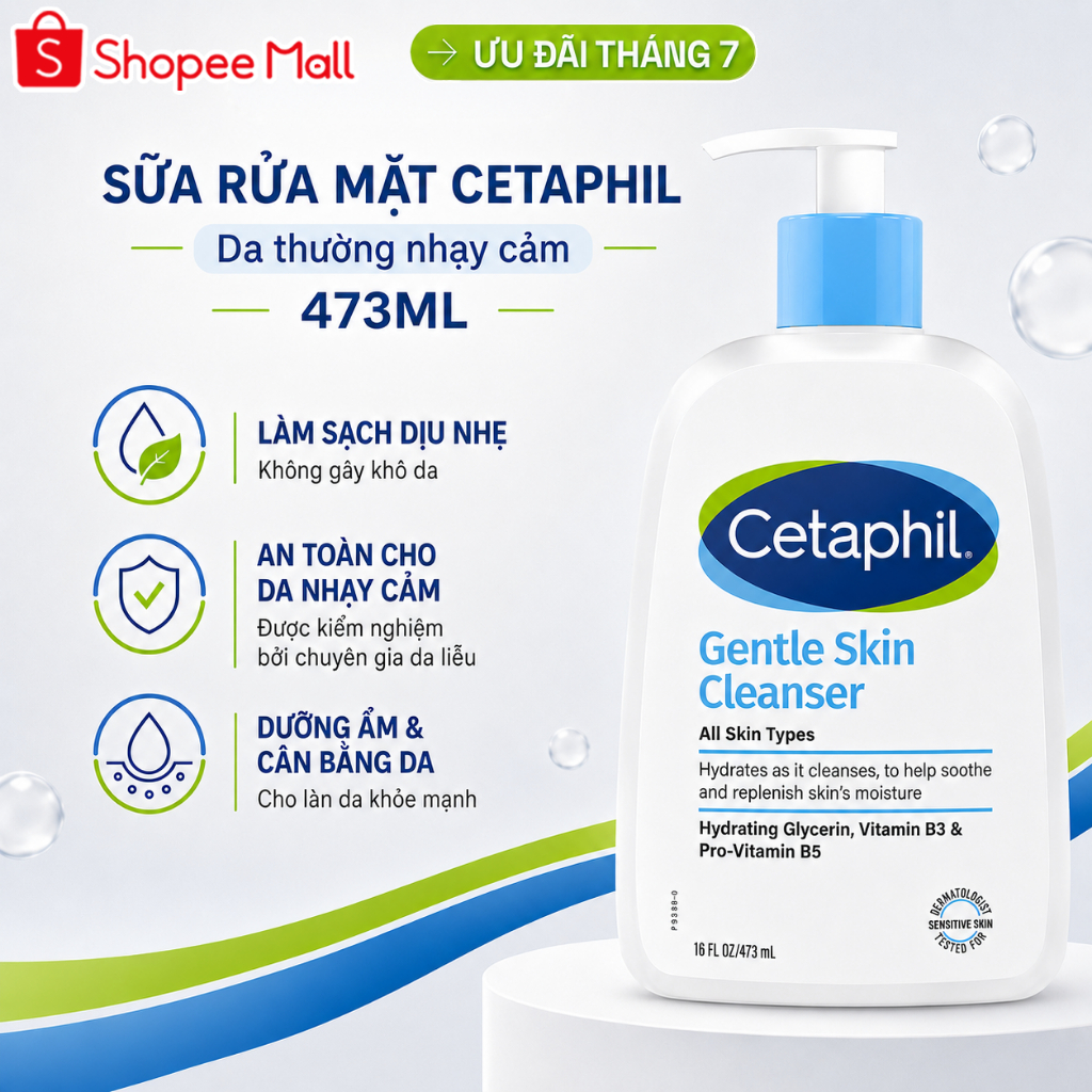 Sữa Rửa Mặt Cetaphil Gentle Skin Cleanser 473ML - COSMETICS247