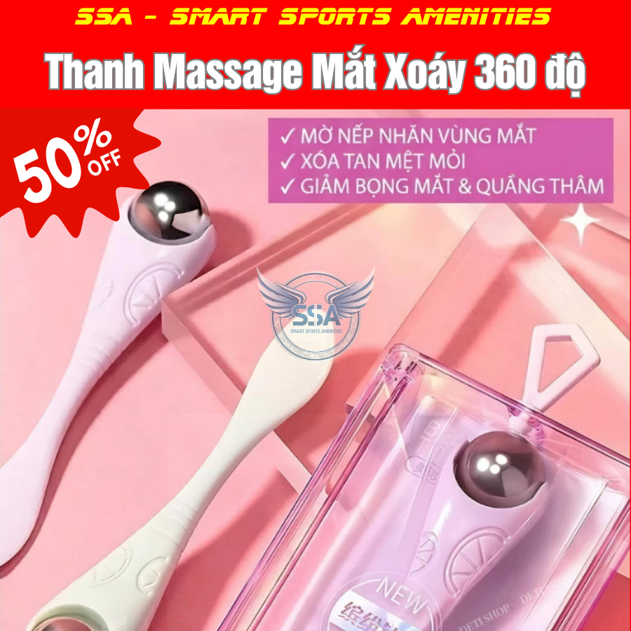 Thanh Lăn Mắt SSA Cao Cấp-Cây Lăn Massage Bi Xoay 360 Độ Tan Bọng Mắt Giảm Quầng Thâm Chống Lão Hoá