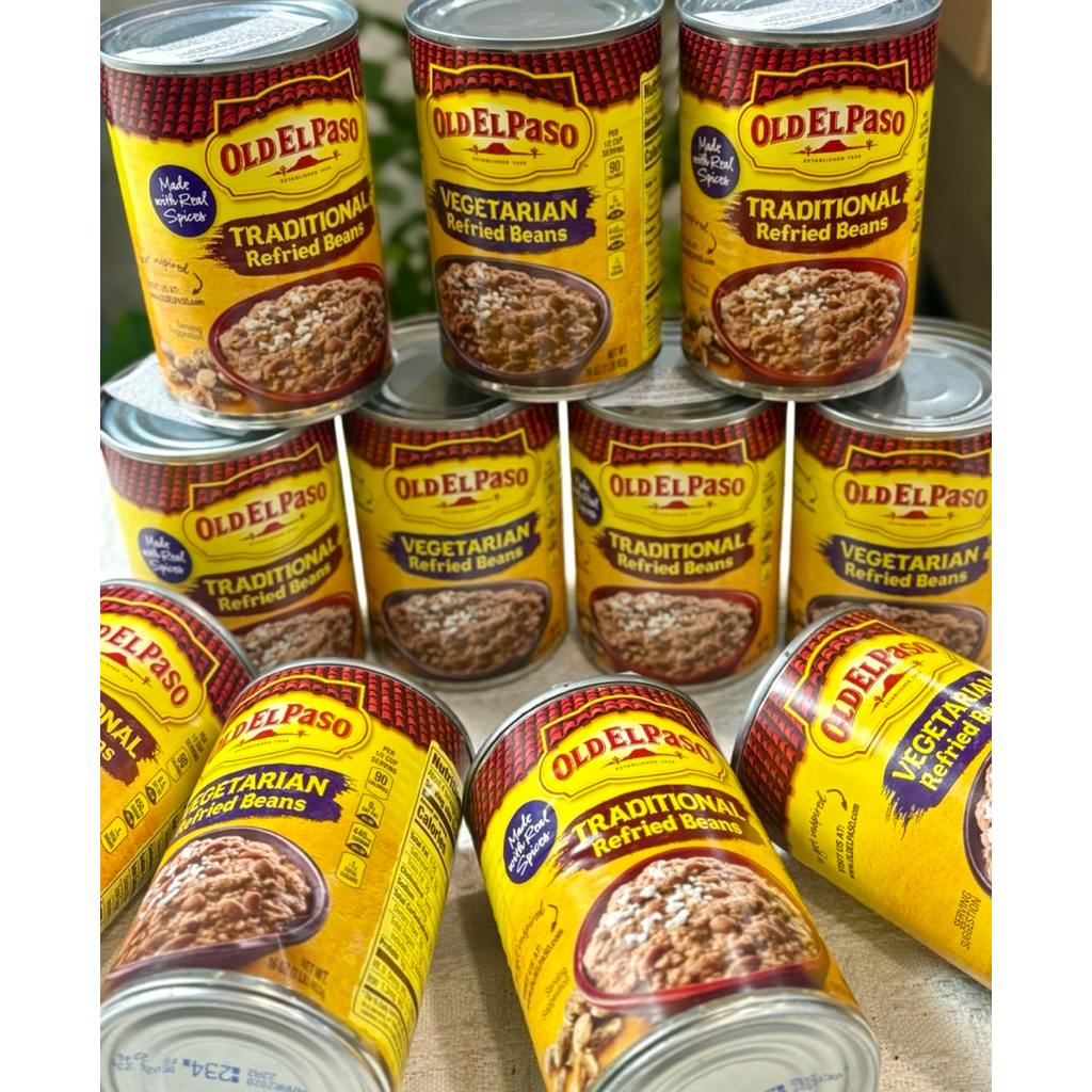 Đậu Nghiền Old El Paso Refried Beans 454g – Traditional & Vegetarian – Dùng Cho Taco, Burrito, Nacho