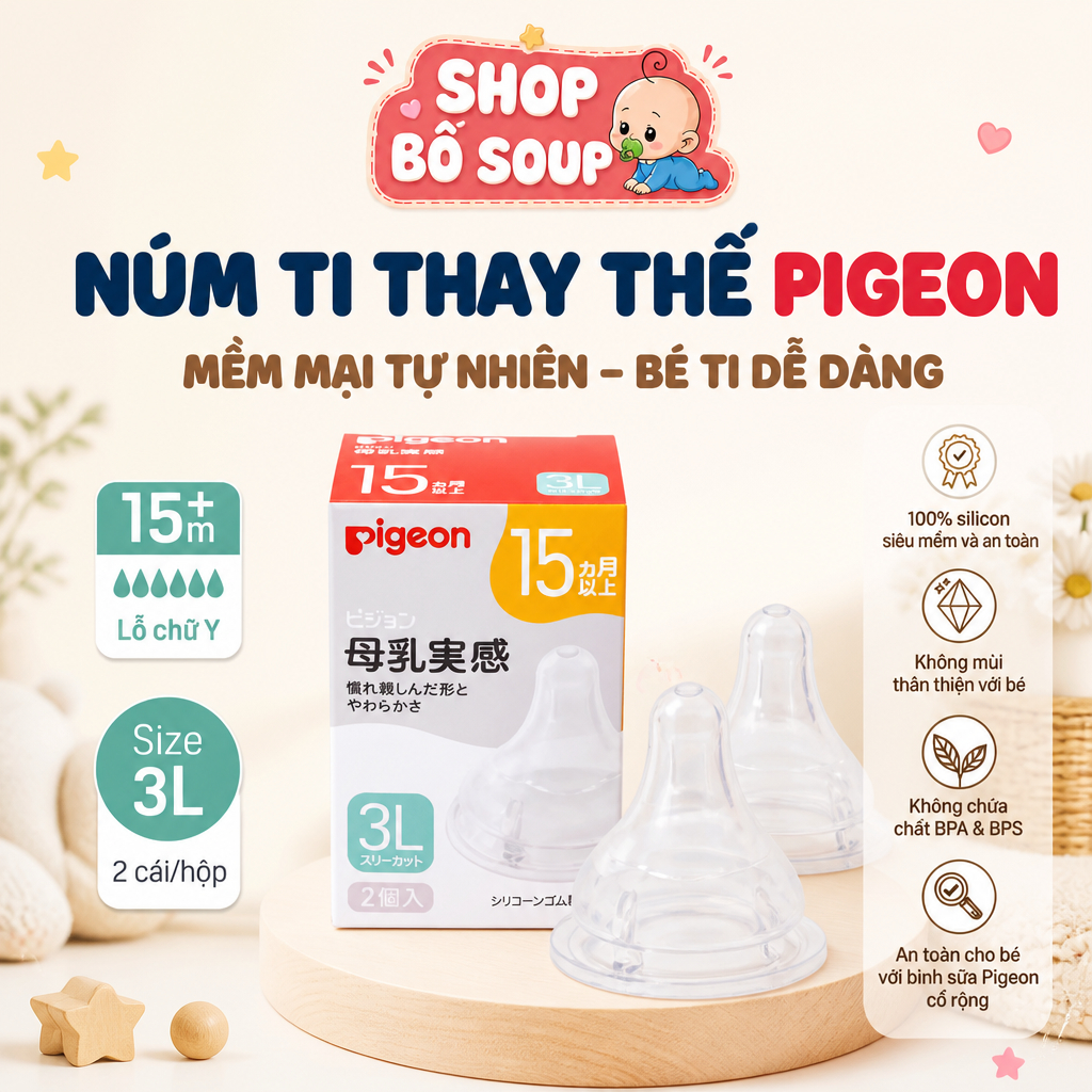 Núm ti Pigeon cổ rộng chính hãng