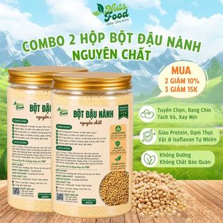 Bột đậu nành nguyên chất 100% Nuts Food hộp 400g - Tăng vòng 1, đẹp da, giảm cân