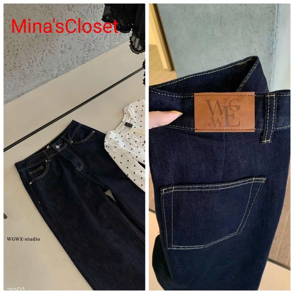 𝗠𝗶𝗻𝗮'𝘀 𝗖𝗹𝗼𝘀𝗲𝘁 - Quần jean xuông hàng QC wg7901