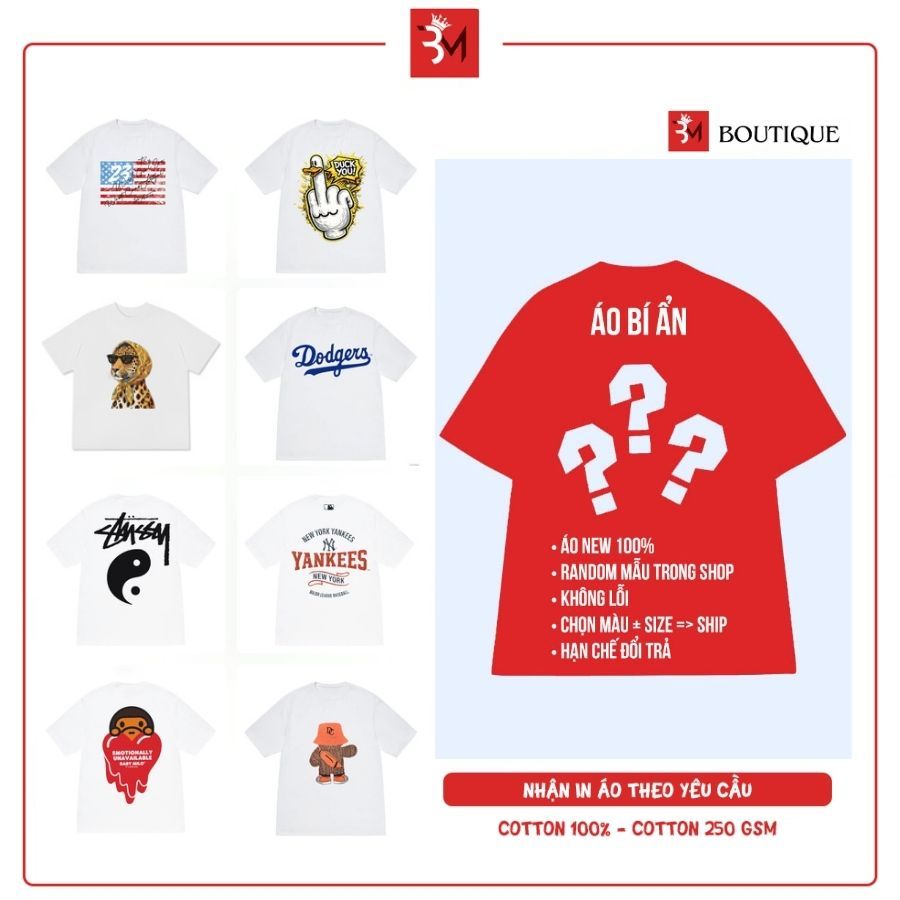 Áo Phông Random - Ngẫu Nhiên Mẫu Form Unisex Nam Nữ Vải Cotton 250gsm Áo Thun Random 584549