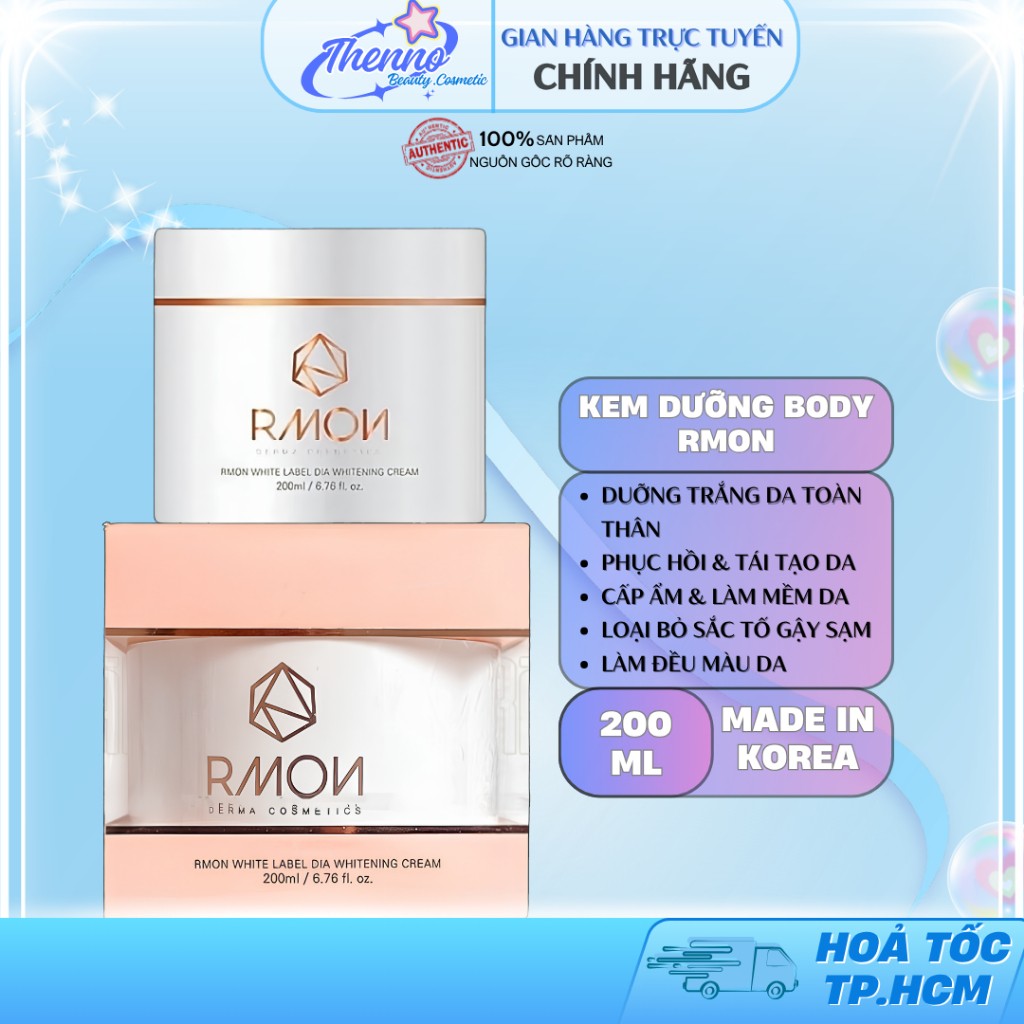 Kem Dưỡng Trắng Body Tế Bào Gốc Rmon White Label Dia Whitening Cream 200ml