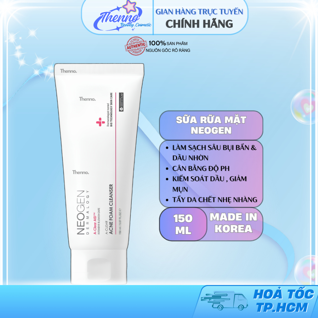 Sữa Rửa Mặt Dạng Gel Làm Sạch Sâu Cho Da Dầu Mụn Neogen Dermalogy A-clear Acne Foam Cleanser 150ml H