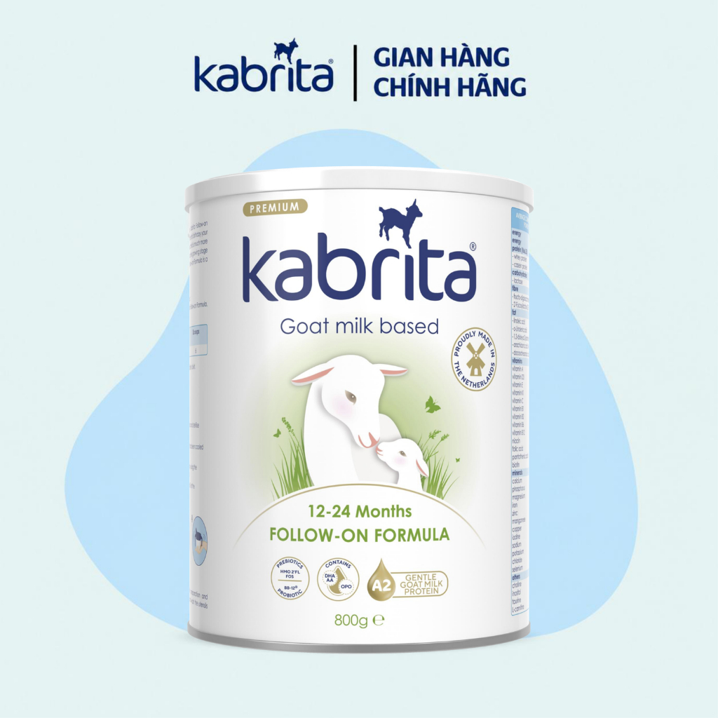 Sữa dê Kabrita số 2 FOLLOW-ON FORMULA, lon 800g cho trẻ 1-2 tuổi  - Nhập khẩu Hà Lan