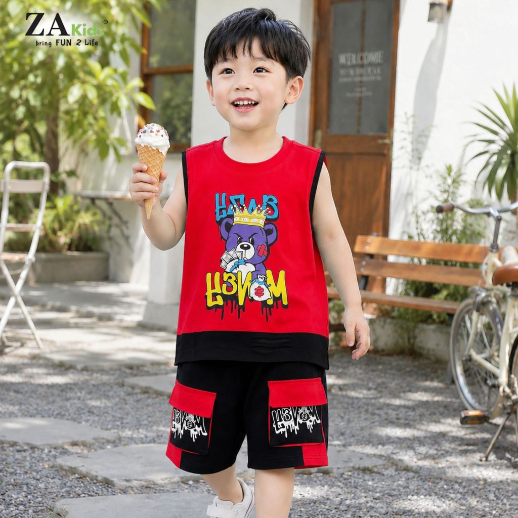 Đồ Bộ Quần Áo Thun Cotton Mặc Nhà Mùa Hè Cho Bé Trai Zakids ( Size 2-10 tuôi) ZAB2330