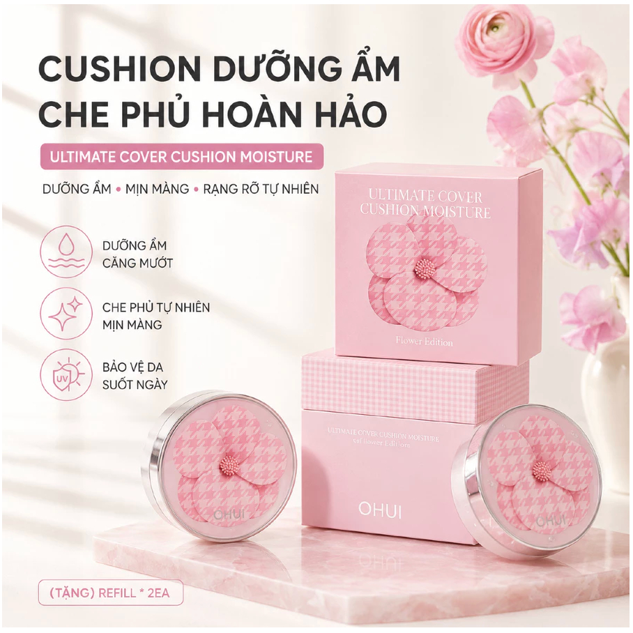 Phấn Nước Cushion Ohui Phiên Bản Hoa _Linh korea