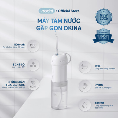 Máy Tăm Nước Gấp Gọn Inochi Okina - Máy Tăm Nước Mini Cầm Tay Du Lịch Chống Nước IPX7