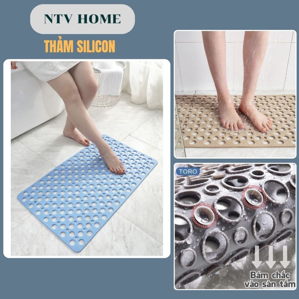 NTV HOME Thảm Silicon lót sàn chống trượt nhà tắm, nhà vệ sinh