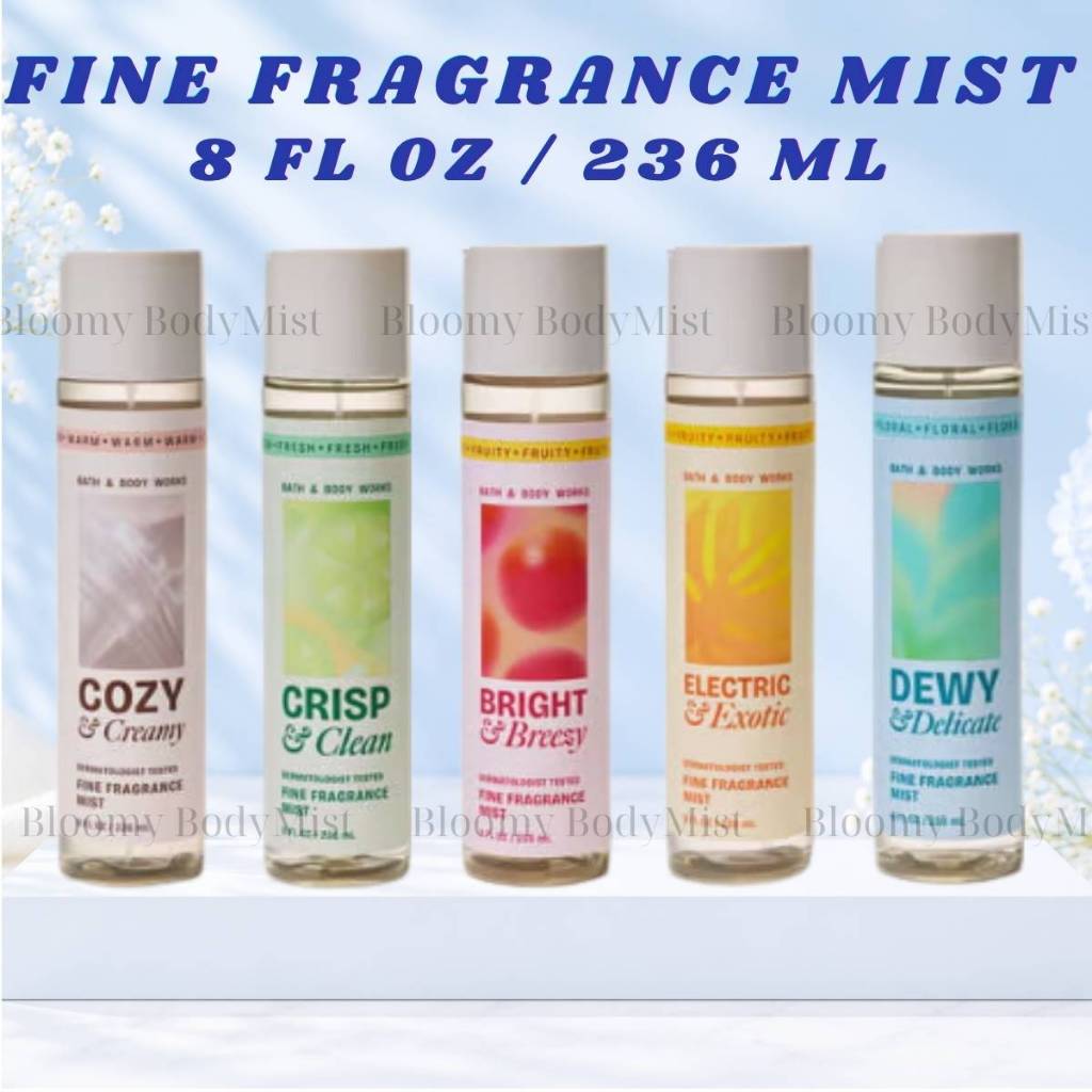 Cozy & Creamy| Dewy & Delicate| Electric & Exotic| Bright & Breezy| Crisp & Clean -Xịt thơm BodyMist
