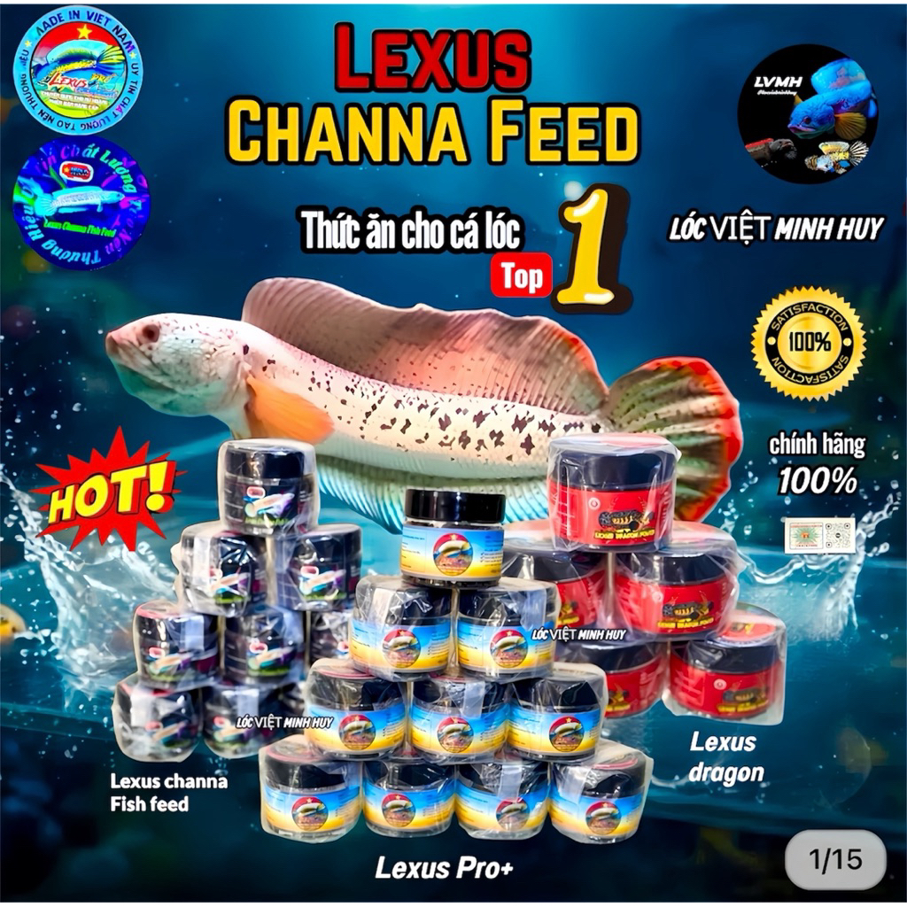 Cám lexus channa fish feed-lexus pro+ -Lexus dragon pow Thức ăn lóc cảnh ….