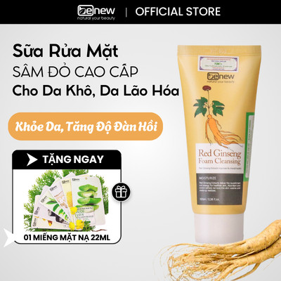 Sữa Rửa Mặt Sâm Đỏ Cao Cấp Size Nhỏ Hàn Quốc Benew Red Ginseng Foam Cleansing 100ml