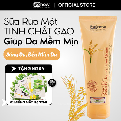 Sữa Rửa Mặt Trắng Da Tinh Chât Gạo Hàn Quốc BENEW Brown Rice Brightening Làm sạch, Cấp ẩm 160ml