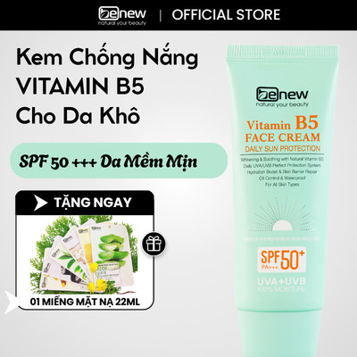 Kem Chống Nắng Benew Vitamin B5 Face Cream SPF50+ PA+++ Hàn Quốc – Dưỡng Ẩm, Phục Hồi Da, Chống Tia UVA/UVB
