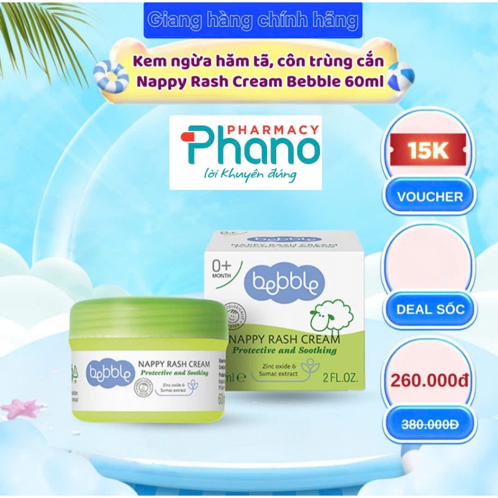 Kem Hâm Tã  BEBBLE NAPPY RASH CREAM 60 Ml