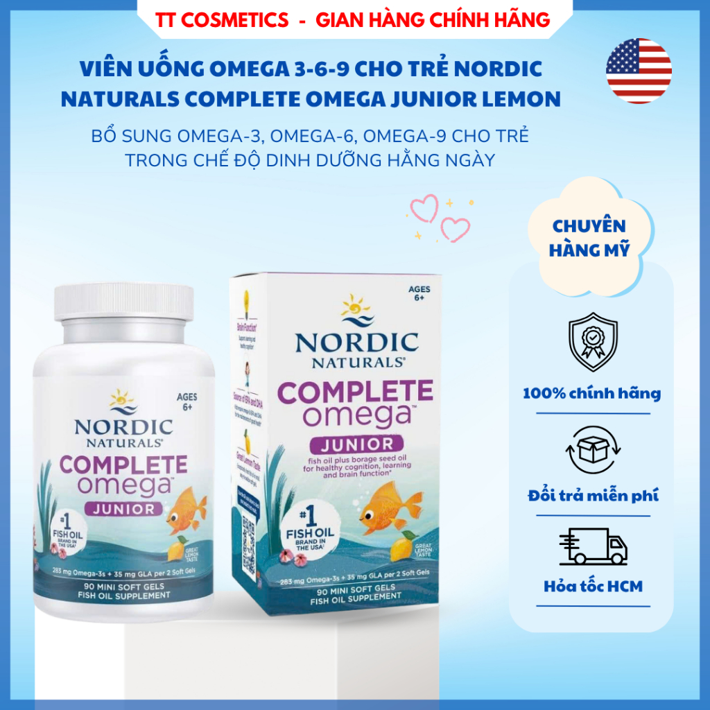 Viên Uống Bổ Sung Omega Nordic Naturals Complete Omega Junior Lemon