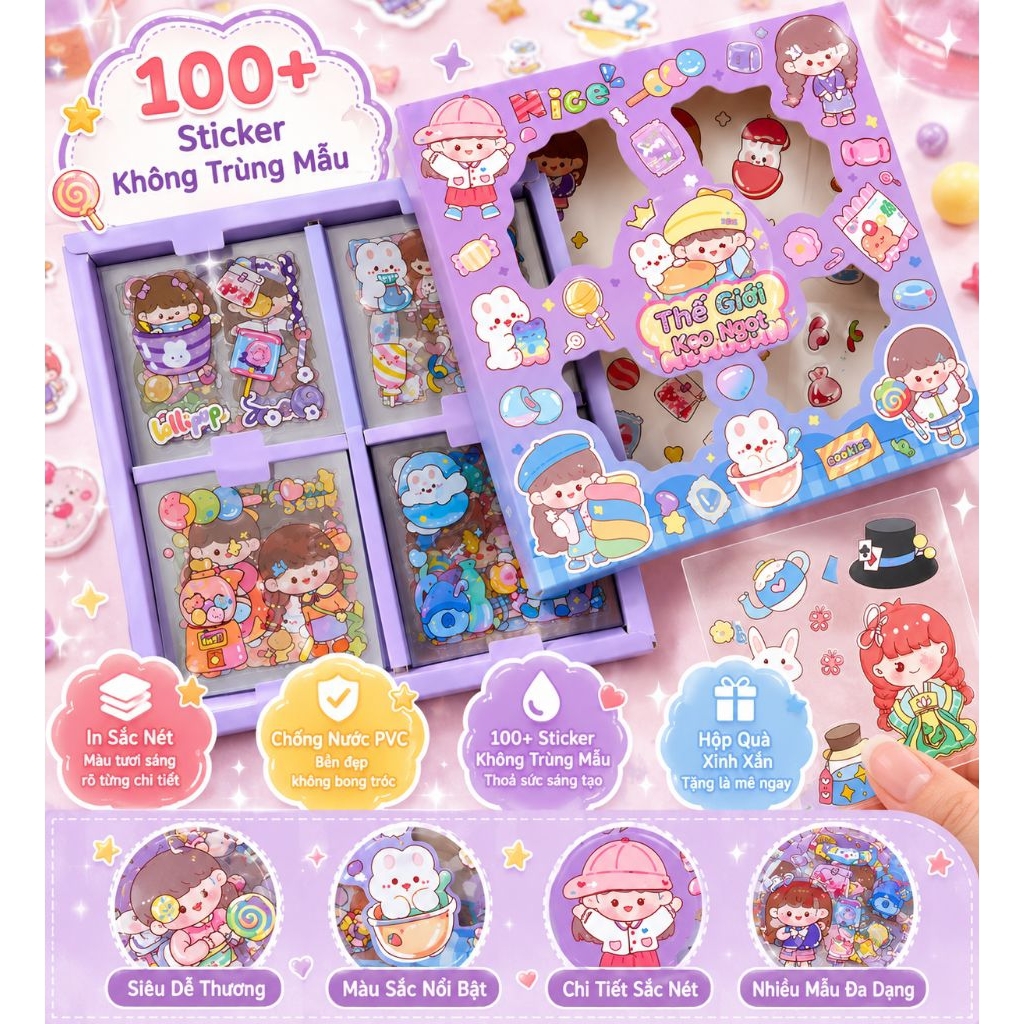 Hộp sticker 100 tấm