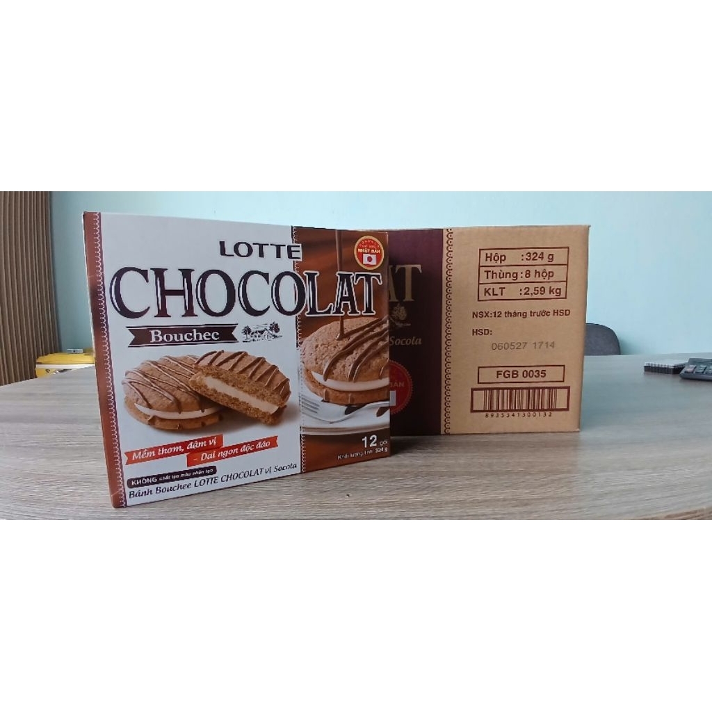 Lotte Bánh Lotte Chocolate Đủ Vị_162gr, 324gr - Bánh ngọt phủ socola thơm ngon, chuẩn vị