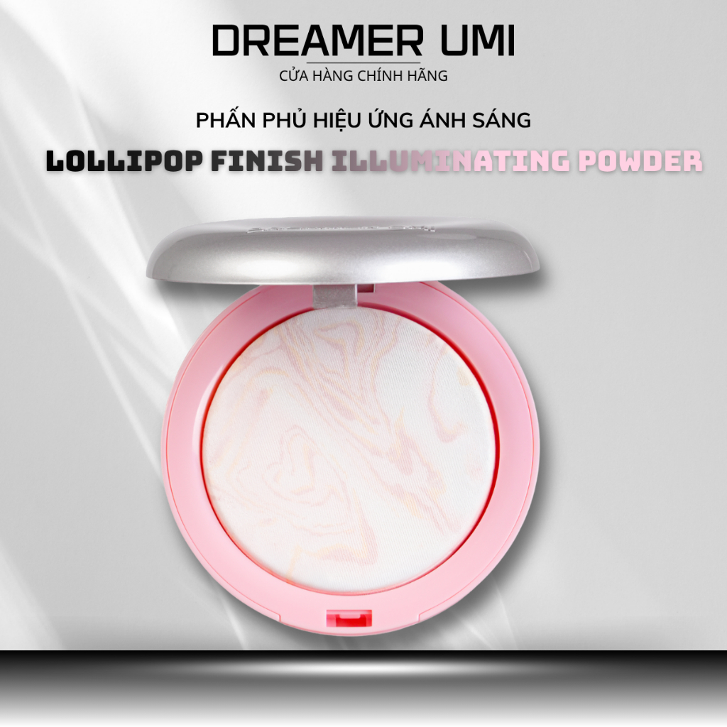 Phấn Phủ Nén DREAMER UMI LOLLIPOP FINISH Illuminating Powder Làm Sáng Trung Tâm Mặt, Tự Nhiên- Fulls