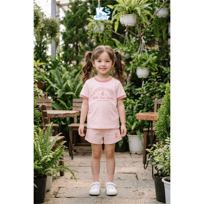 Bộ Quần Áo Cộc Tay K'S CLOSET Chất Liệu Vải Cotton Cho Bé Gái (2-14 tuổi) từ 10kg-55kg E008SIS