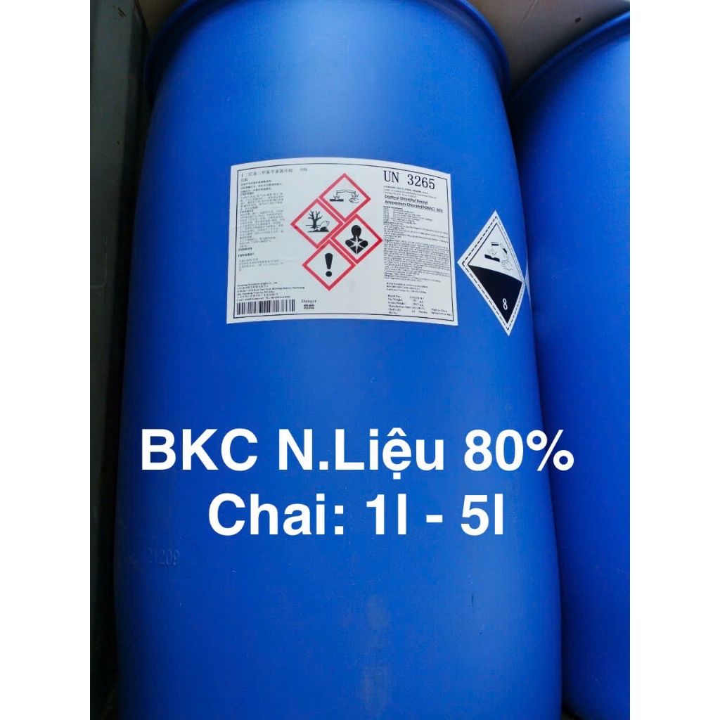 BKC (Benzalkonium Chloride) nguyên liệu 80%. Diệt khuẩn, nấm, tảo độc.