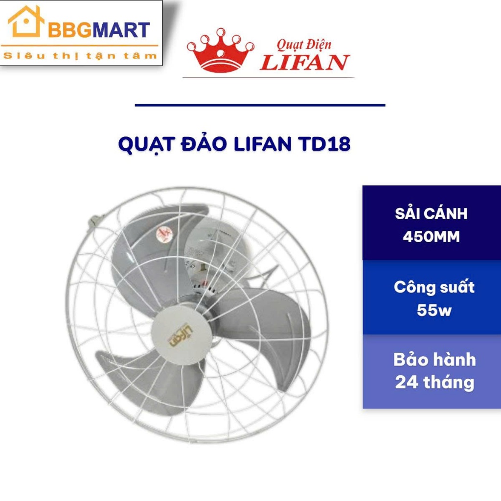 Quạt trần đảo Lifan TĐ-18 55W II YANFAN TD505 65W SẢI CÁNH 450MM II LIFAN TĐ 16RC II YANFAN 501