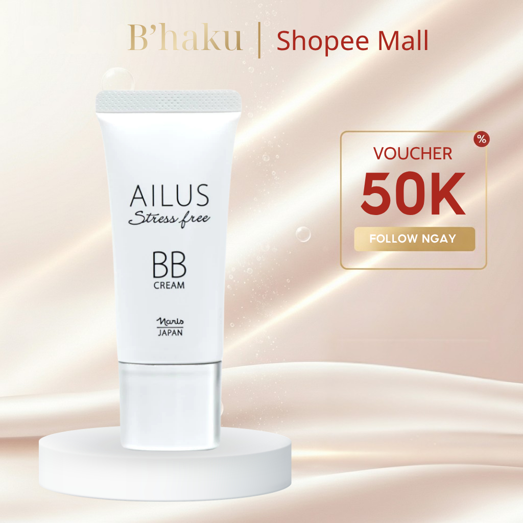 Kem nền trang điểm BB Cream Naris Ailus Stress Free 30g che khuyết điểm kiềm dầu Nhật Bản