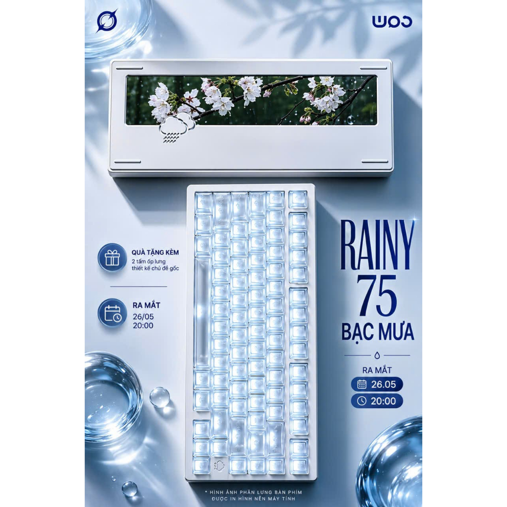 Bàn Phím Cơ Rainy75 Bạc Giới Hạn – Anode 220 Mesh | Switch Snow-top | Keycap Mờ Trong Suốt | BigBuy360 - bigbuy360.vn