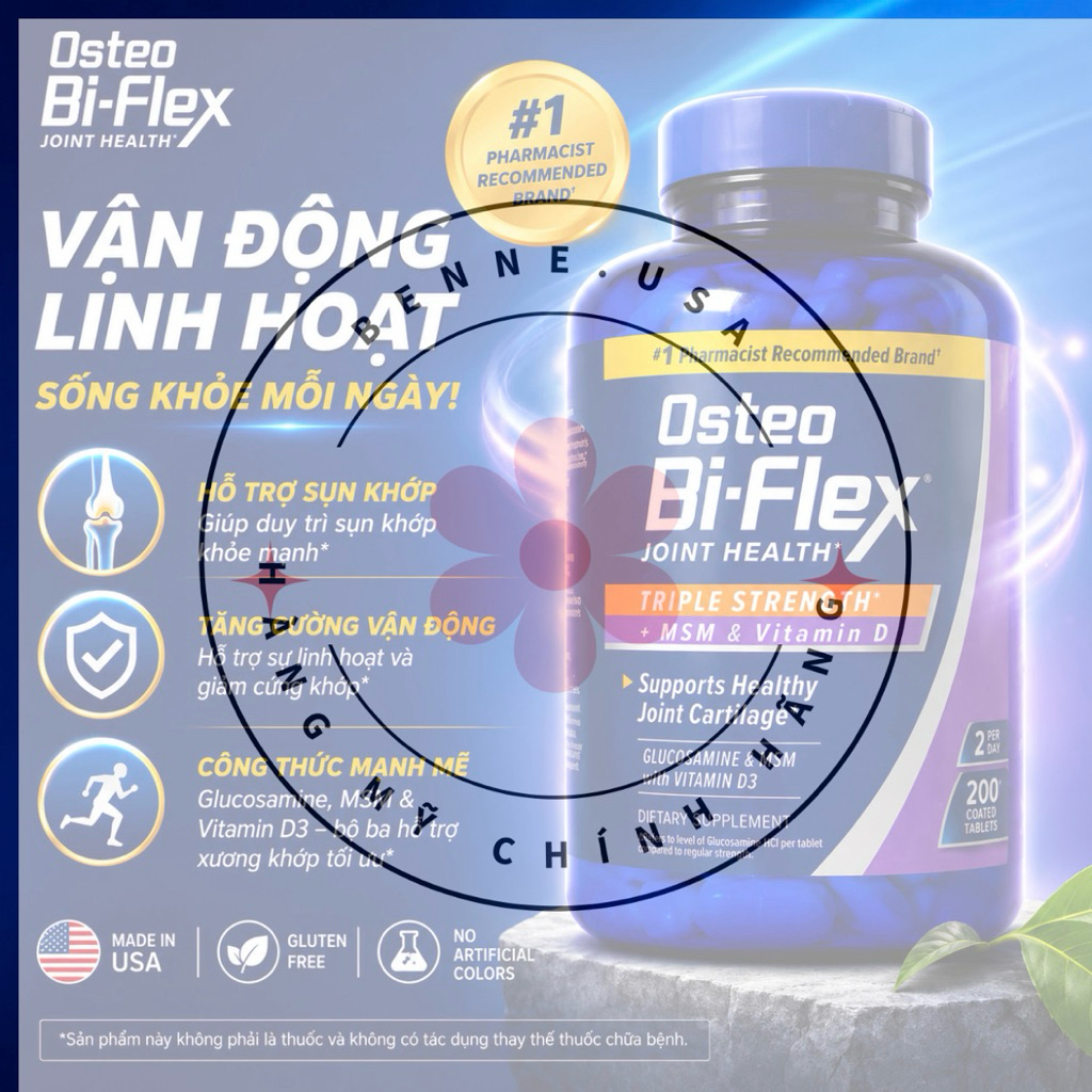 [🇺🇸 Hàng Mỹ,2/28] Viên uống Osteo Bi-Flex Triple Strength +MSM+VTM D 200v