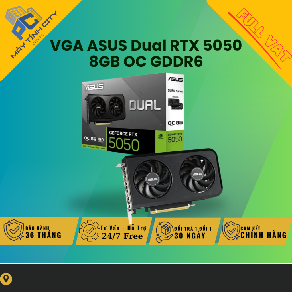 [FULL VAT] VGA CARD MÀN HÌNH ASUS Dual RTX 5050 8GB GDDR6 (DUAL-RTX5050-8G) - NEW BẢO HÀNH 36 THÁNG