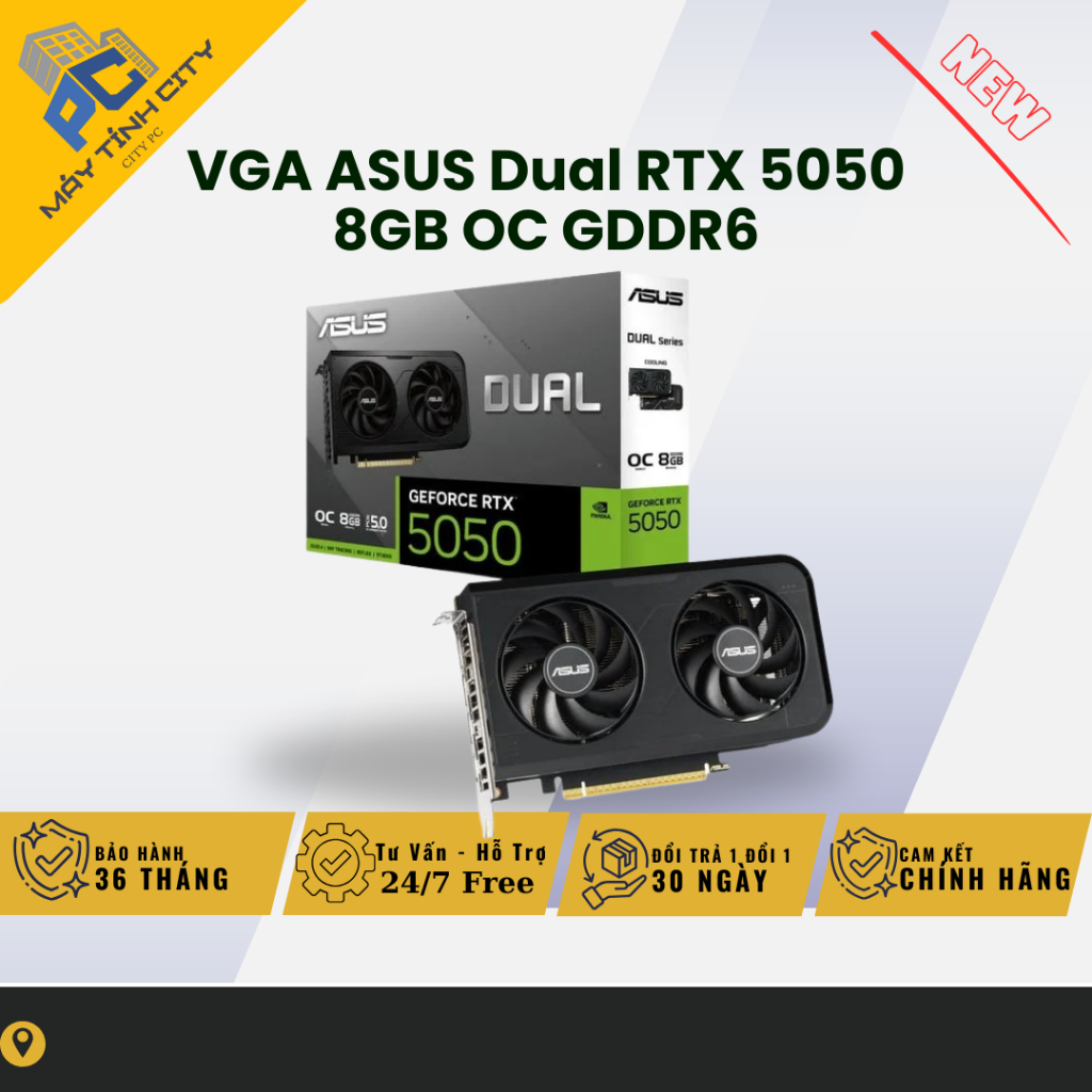 [Hỗ Trợ Kích Date] VGA CARD MÀN HÌNH ASUS Dual RTX 5050 8GB GDDR6 (DUAL-RTX5050-8G) - NEW BẢO HÀNH 3
