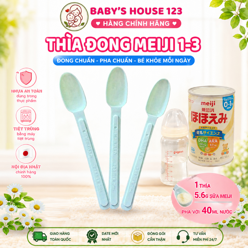 Thìa Đong Sữa Meiji 1-3 (Thìa Đong 5.6gr)