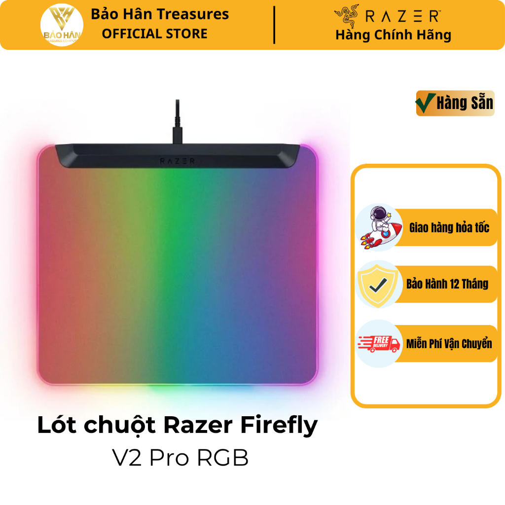 Tấm lót chuột Razer Firefly V2 Pro – Fully Illuminated RGB Gaming Mouse Mat RZ02-04920100-R3M1 - Hàn
